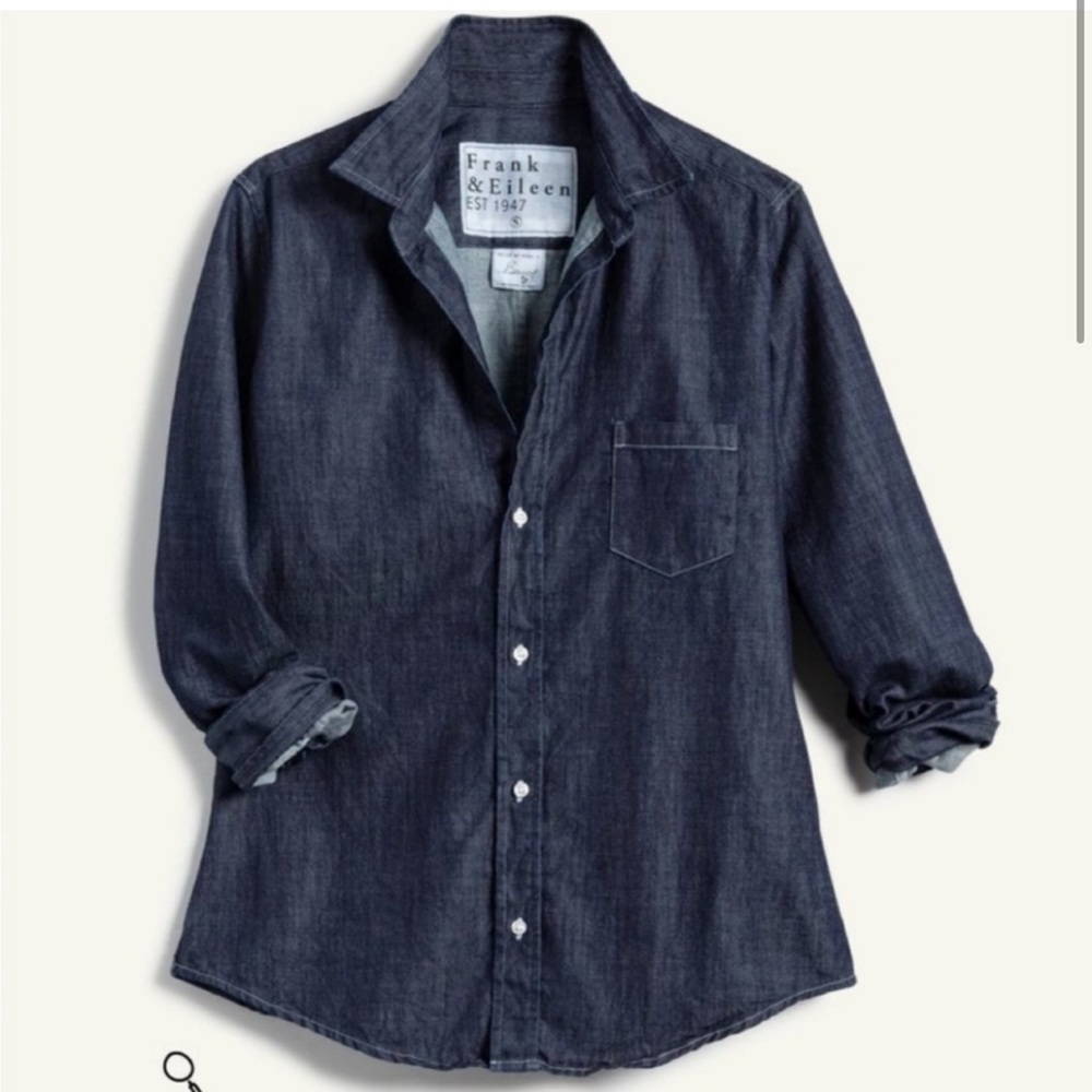 Frank & Eileen Barry button down dark rinse shirt